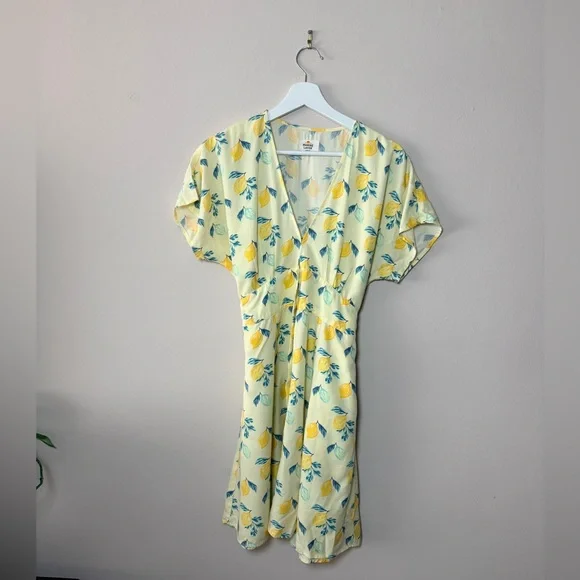 Marine Layre Belted Short Sleeve Mini Dress Lemons - Medium - Picture 2 of 10